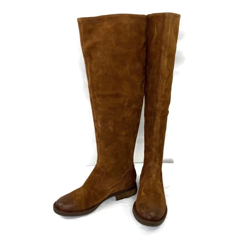 Born Borman Rust Fashion Boots Leather Suede Back Zipper New With Out Tags 6.5M